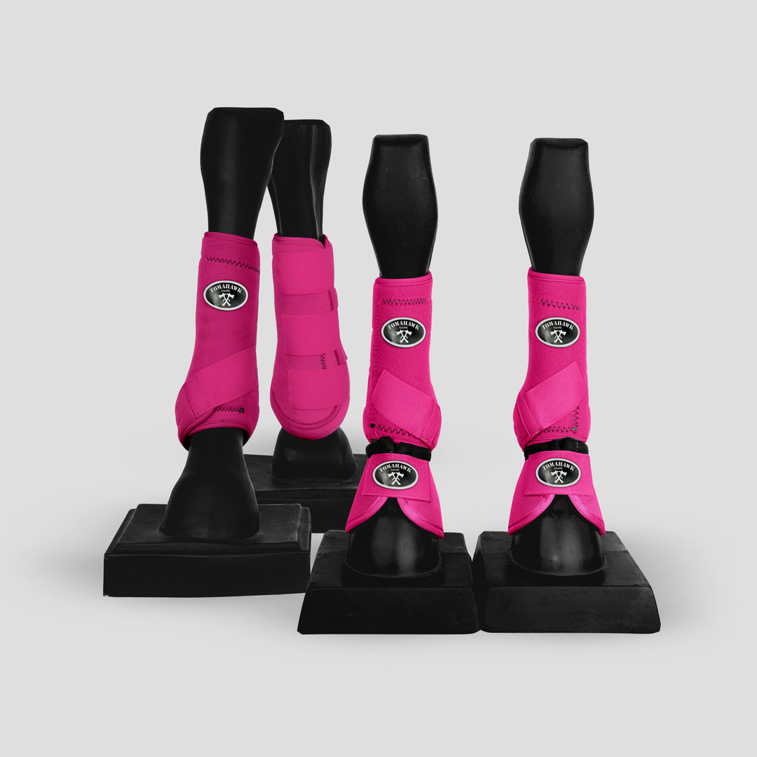 Pink Sport Boots- Full set with Bell Boots – Tomahawk Saddles